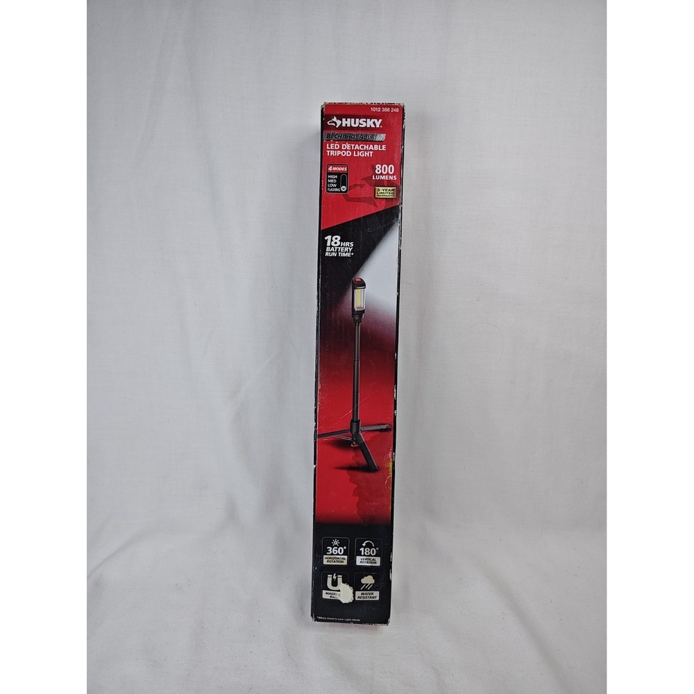 HUSKY 800 Lumen LED Rechargeable Detatch Tripod Work Light 1012388248 Open Box